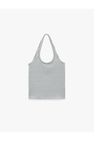 Koton Slim Fit Pamuklu Çizgili Kolsuz Halter Yaka Bluz Lacivert Çizgili 6sal30292ık
