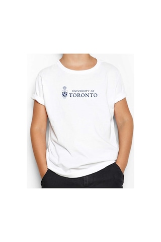 Zepplin Giyim Toronto University Logo Beyaz Çocuk Tişört Beyaz