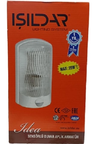 Idea 180 Derece Sensörlü Duvar Aplik Beyaz 1Xe27 Beyaz