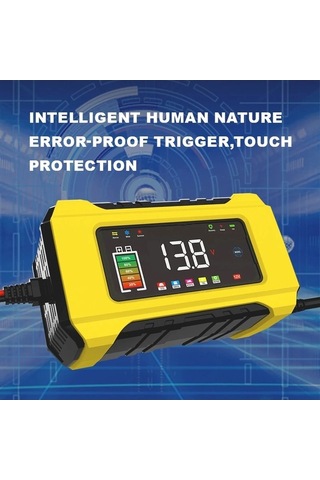 Novahub 12 V 6a Tam Otomatik Araç Akü Şarj Cihazı Akıllı Darbe Onarım Renkli Ekran Agm Yellow Eu Plug