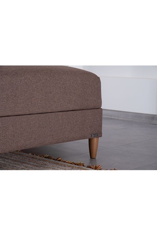 Kilim Mobilya Scandi Köşe Uzanmalı Yataklı Köşe Takımı Hem Sağ Hem Sol Köşe Olarak Kullanılabilir Kahverengi