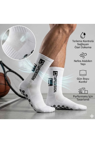 Çorap Giyim Kaydırmaz Çorap 3 Lü Futbol Basketbol Tenis Erkek Spor Çorap, Beyaz, Kaymaz Çorap Tabanlı, Dikişsiz Ve Parfümlü, Yüksek Kalite
