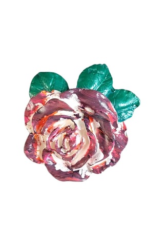 Uretti - Ayşe 7362 5735 El Yapımı Minik 2'li Mavi - Bordo Renk Gül Magnet - 6 X 7 Cm