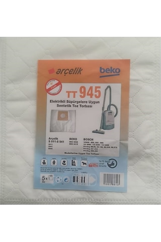 Arçelik Uyumlu S 911 - S 941 Sentetik Toz Torbası (518148129)