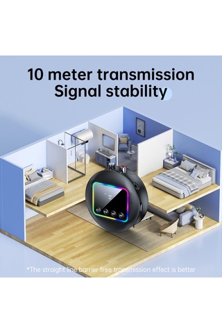 Lemestar Gt77 Bluetooth 5.4 Çift Fonksiyonlu Alıcı/gönderici: Nfc Hızlı Bağlantı, Rgb Işık, Tf Kart Desteği, Mikrofonlu, 3.5mm Aux+2rca, Siyah