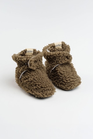 Organik Pamuk Astarlı, Bebek İlk Adım Ayakkabısı, Kaydırmaz Taban, Bebek Pandufu, Bej Patik Haki