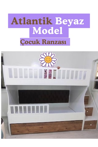 Atlantik Beyaz Model Çocuk Ranzası