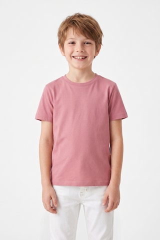 Kiagu Kısa Kol T-shirt Basic Terletmeyen Esnek Kumaş Pamuklu Mevsimlik Kısakol Erkek Çocuk Tsort Pudra