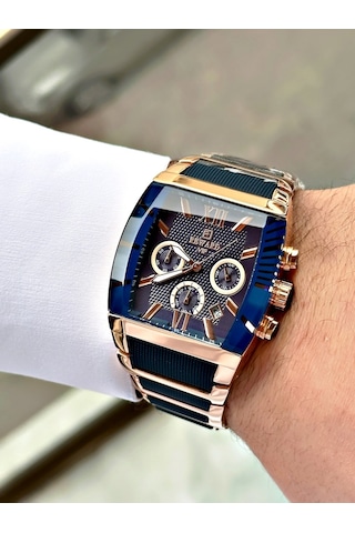 Reward Lacivert Renk Fonksiyonlar Aktif Silikon Metal Kordon Erkek Kol Saati + Bileklik Hediyeli Nda130