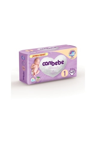 Canbebe Yenidoğan Bebek Bezi 1 Numara Jumbo Paket 40 Adet