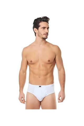 Tutku Erkek Penye Slip Külot Beyaz 0109 - 12 Adet 001