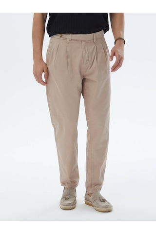 Kip Açık Kahve Dokuma Smart Casual %100 Pamuk Pantolon Kahverengi