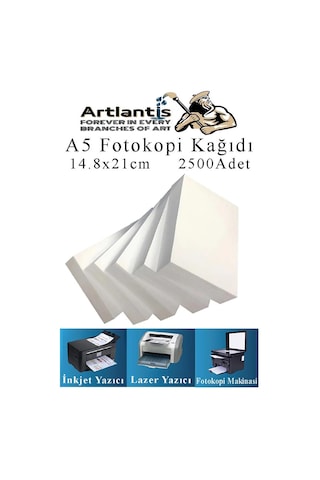 Fotokopi Kağıdı A5 80 Gr 500 Lü 5 Paket Fotokopi Kağıdı Lazer İnkjet Ve Fotokopi Makineleri İçin Uyumlu