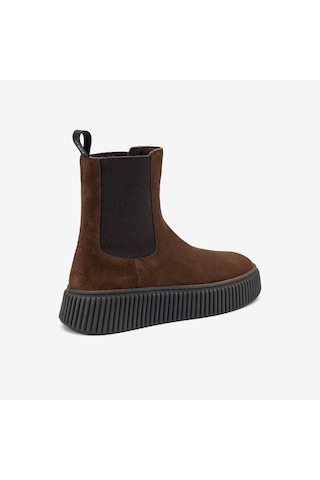 Cacao Dark Brown Bot Kadın 40c5 Frau Waxy Chelsea Boot With Platform Acı Kahverengi