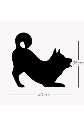 Cajuart Oyuncu Köpek Led Işıklı Siyah Ahşap Tablo Duvar Dekoru