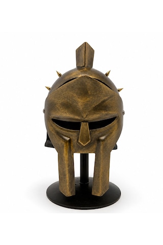 Metal Gladyatör Miğferi Kask Masa Standlı 21cm