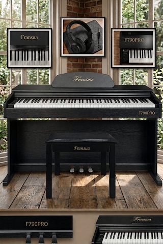 Fransua F790PROBK Siyah Dijital Piyano 88 Tuşlu Hammer Action - Fransua F790PROBK Siyah Dijital Piyano 88 Tuşlu Hammer Action Siyah