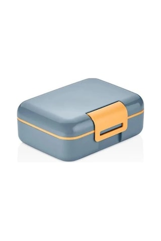 6 Bölmeli Yemek Saklama Kabı Çatal, Kaşık Ve Bıçaklı Beslenme Kutusu, Lunch Box Diyet, Mavi Desenli