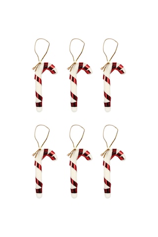 Waldern 6lı Şeker Kamışı Yılbaşı Süs 11cm