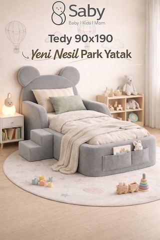 Luxury Tedyy Baza Ve Başlıklı Montessori Full Sünger Yatak Seti 70 x 130 CM