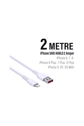 Apple Uyumlu iPhone 7 Plus 2 Metre Şarj Kablosu