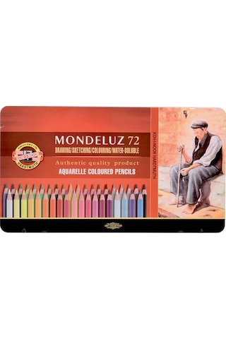 Koh-i Noor Mondeluz Aquarell Boya Kalemi 72 Renk Metal Kutu