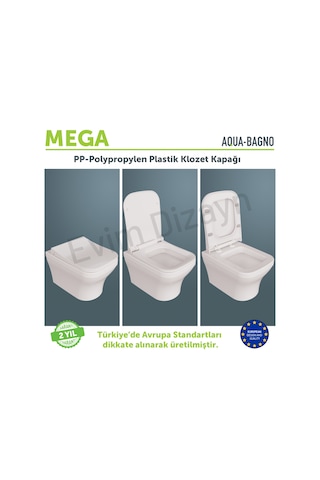 Aqua Bagno MEGA  Yavaş Kapanan Klozet Kapağı