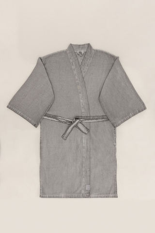 Raw Pamuk Gri Sabahlık Kimono S-m 1517a Gri