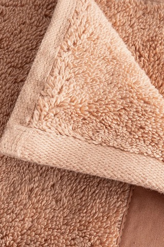 Ecocotton Pure Cotton Kahverengi Bez Bordürlü %100 Organik Pamuk 2'li Yüz Havlusu Seti - 50 90 Cm Kahverengi