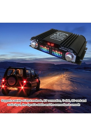 Novahub Araba Bt5.0 O Güç Amplifikatörü 4 Kanal 12v Siyah Lcd Stereo Alıcı Fm Usb Sdcard Aux