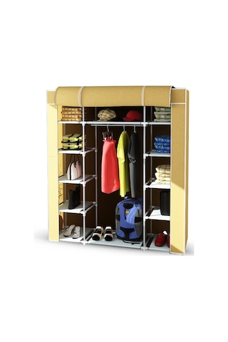 Sepettenevar Çift Yandan Raflı Askılı Kaliteli Bez Dolap - Rengarenk