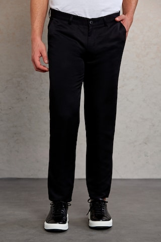 Hatemoğlu Siyah D. Slim Fit Desenli Yandan Cep Kanvas Pantolon Siyah