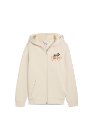 Puma Mid 90s Full Zip Çocuk Bej Kapüşonlu Ceket Bej