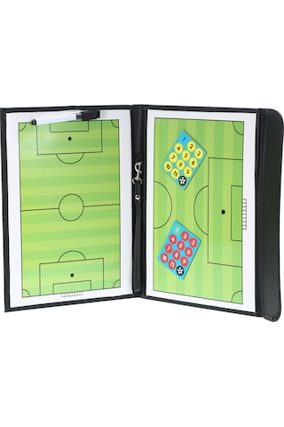 Xindoker Futbol Strateji Tahtası Siyah Deri 31.5x23.5cm Takım Taktik Planlama Aracı