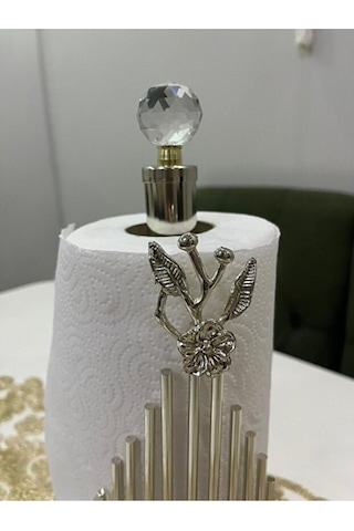 Premium Metal Tasarım Kağıt Havluluk - Kristal Başlıklı Gri