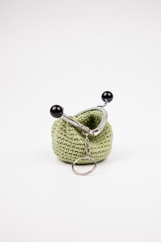 Fabric Craft Bag Mini Bozuk Para Cüzdanı Anahtarlık Klipsli Yeşil