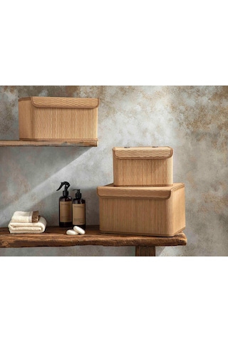 Gina Bambu Saklama Kutusu Kahve Kahve - 28x20x18 Cm