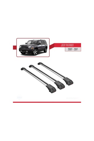 Jeep Patriot 2007-2017 Arası İle Uyumlu Ace-1 Ara Atkı Tavan Barı Gri 3 Adet Bar