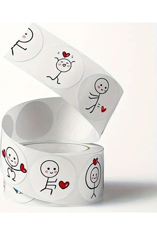 Kibrit Adam Kalpli Sticker 2.5cm 50 Adet 50