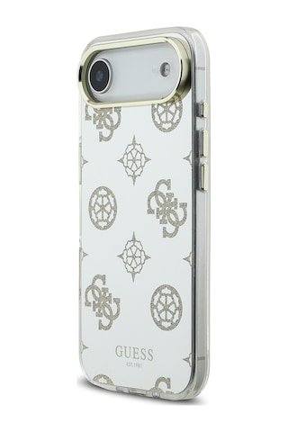 Apple Uyumlu iPhone 17 Air Kılıf Guess Lisanslı Metal Kamera Çerçeveli Simli Peony Aynalı Kapak Gold Gold
