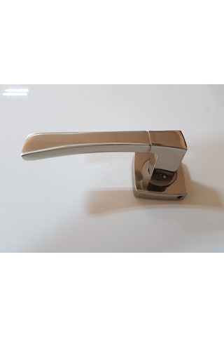 Çelik Kapı Kolu Rozetli Viktorya Nikel Saten Sol