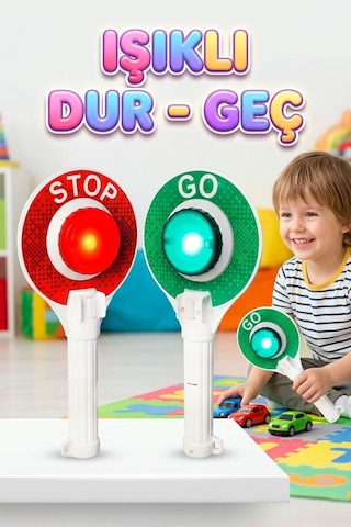 Işıklı Pilli Trafik Oyun Seti Dur - Geç