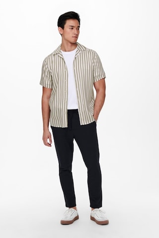 Only & Sons Onswayne Lıfe Ss Vıscose Shırt Noos 22013267 Bej 001