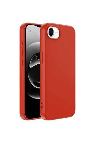 Apple Uyumlu iPhone 16e İçi Kadife Lansman Kılıf Ve Hayalet Privacy Tam Kaplayan Cam Ekran Koruyucu Kirmizi