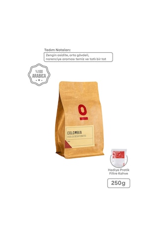 Colombia Excelso Decaffeinated 250 G – Kafeinsiz Yüksek Kaliteli Kolombiya Kahvesi