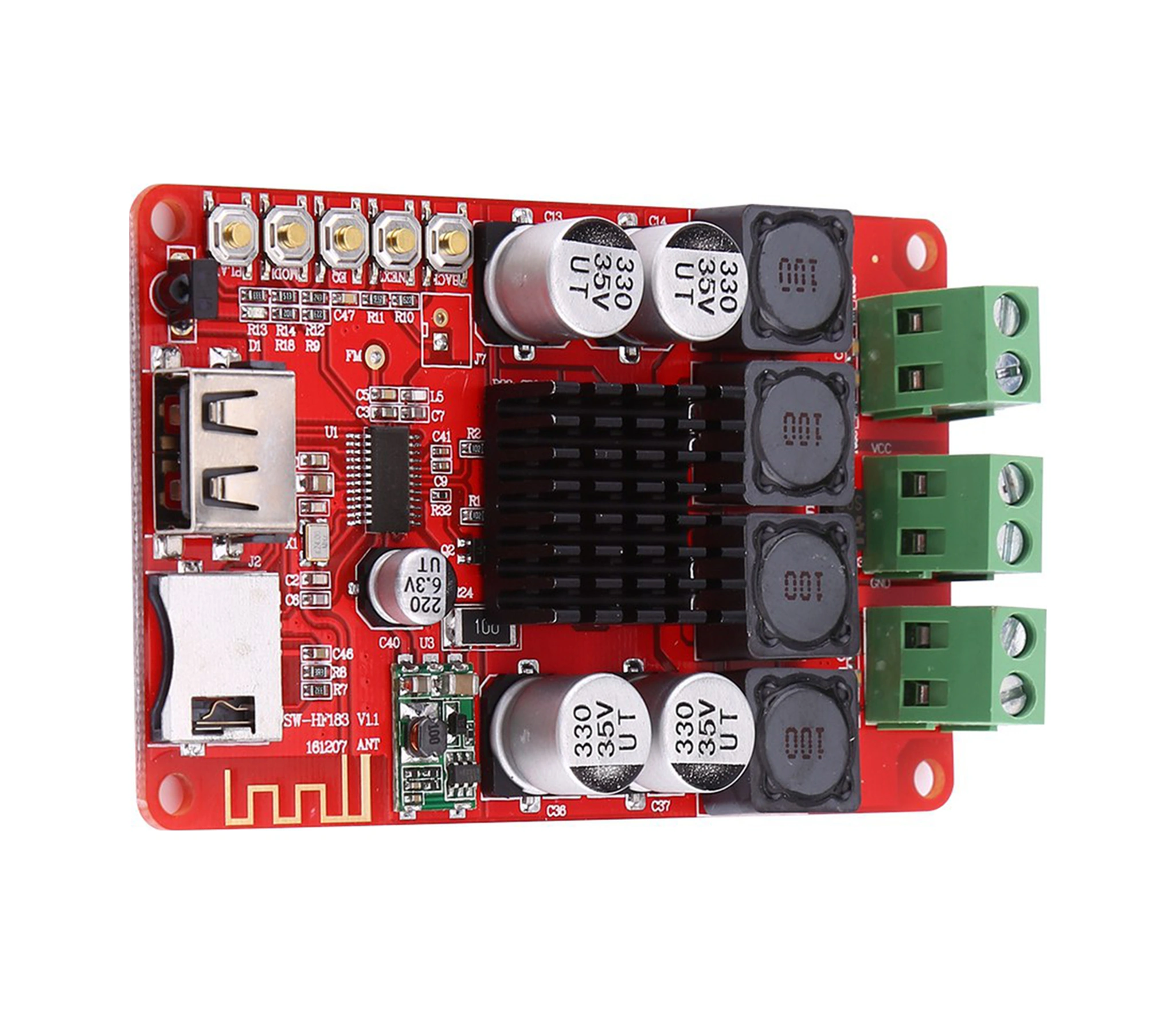 Tenfowee Tpa3116 Bluetooth Ses Amfi Kartı 50w+50w, Uzak Kumanda, Mikrofon Desteği, Usb/tf Kart, Flac/wav/mp3 Çalma, Isı Dağıtıcı - Hf183