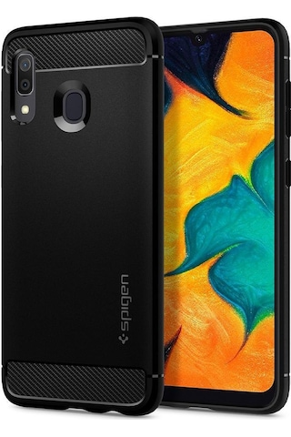 Spigen Galaxy Uyumlu A30 Kılıf ,spigen Rugged Armor Matte Black