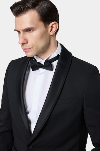 Twn Slim Fit Siyah Krep Desen Smokin Takim Elbise 7ess5e306510m 001