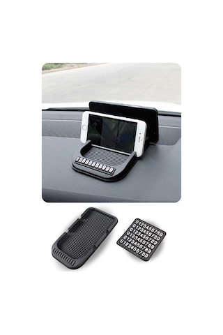 Araç İçi Kaydırmaz Ped 3d Numaratör Telefon Tutuculu Fr313