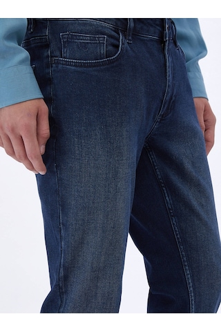 İndigo Slim Fit Denim Pamuk Karışımlı Pantolon İndigo